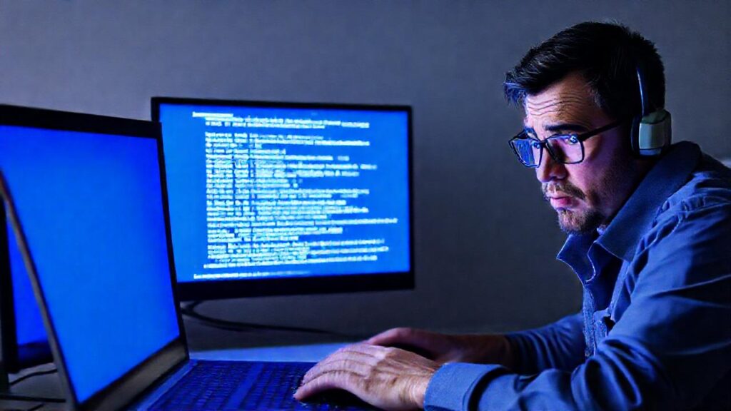 El técnico resolvió el fallo azul