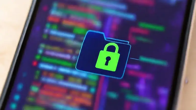 Un icono seguro bloquea datos digitales