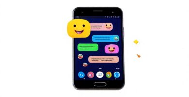 El smartphone ofrece chat vibrante y alegre