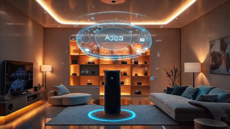 Un hogar inteligente futurista y acogedor