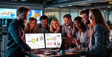 El equipo tecnológico planifica estratégicamente en equipo