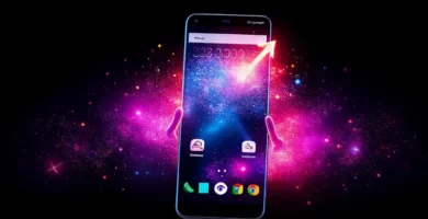 Interfaz futurista digitalmente vibrante y llamativa