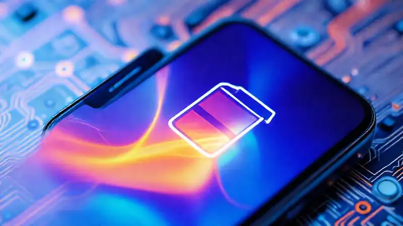 Smartphone muestra energía tecnológica vibrante