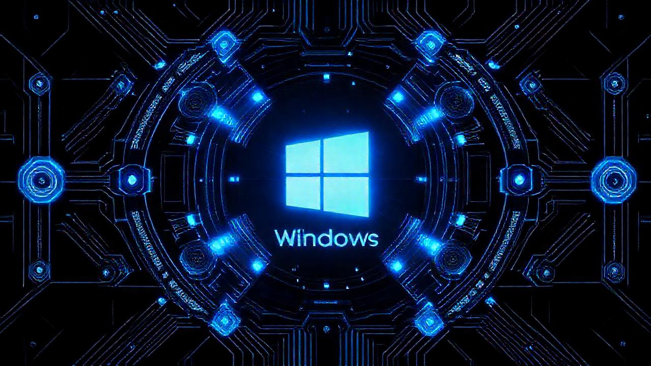 Un android futurista y tecnológico brilla