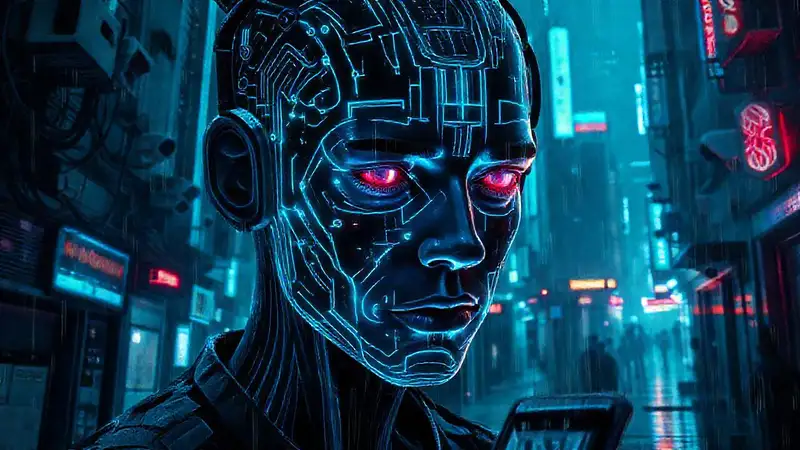 Ciudad cyberpunk distópica
