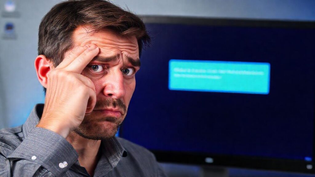 El hombre necesita ayuda con su PC