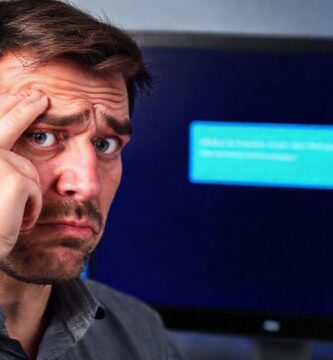 El hombre necesita ayuda con su PC