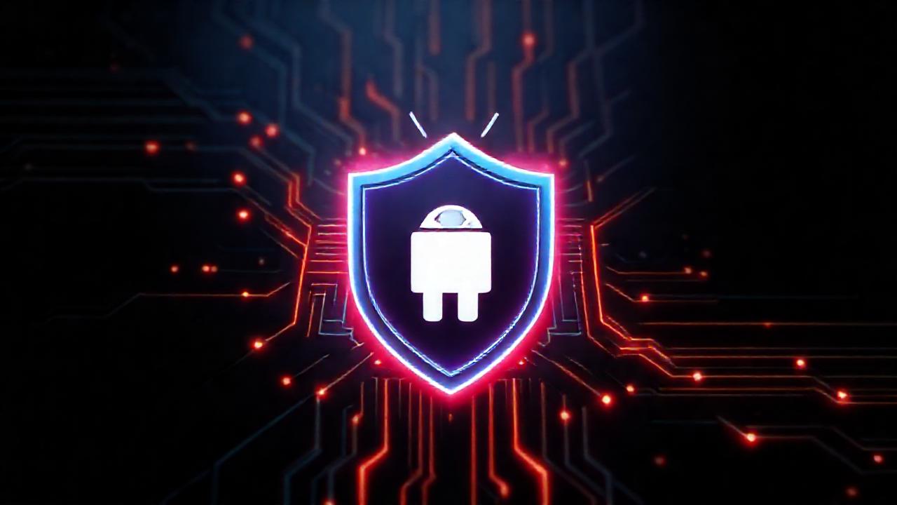 Un logo tecnológico de seguridad oscura