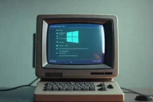 Render 3D: Windows antiguo y brillante