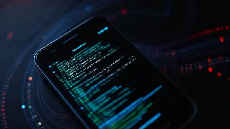 Android muestra código digital en negro