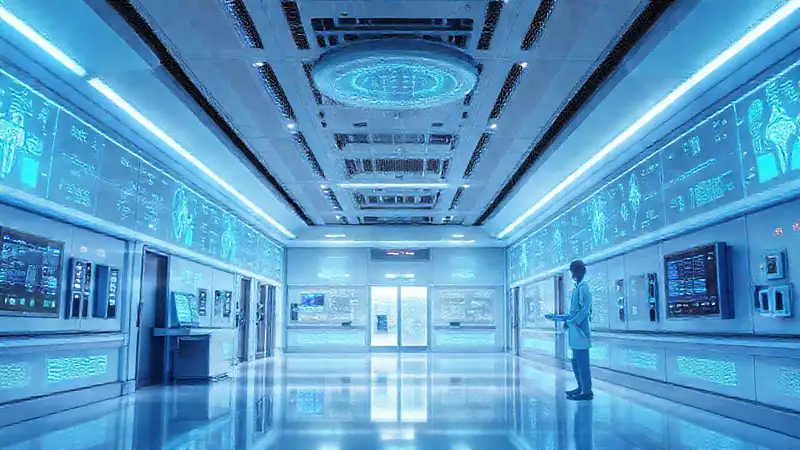 Hospital futurista, digital y sereno