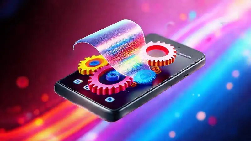 Un teléfono Android estilizado y colorido