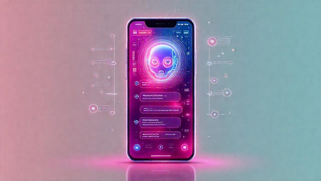 Smartphone futurista: interfaz digital