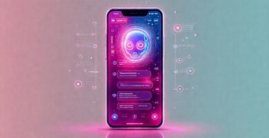 Smartphone futurista: interfaz digital