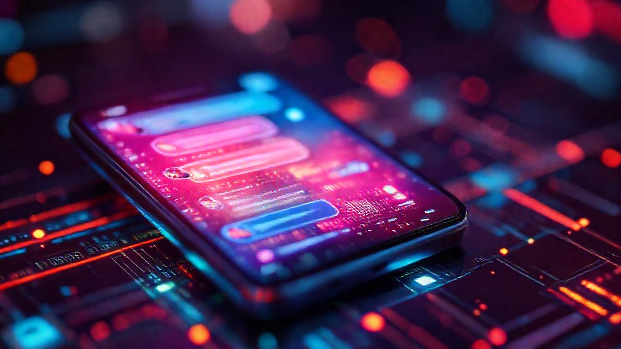 Interfaz tecnológica brillante y futurista