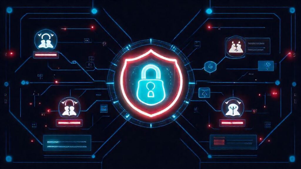 Interfaz de seguridad digital alerta de malware