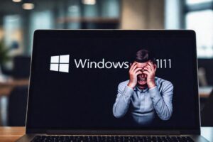Error profesional frustrante en la pantalla