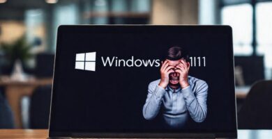 Error profesional frustrante en la pantalla