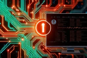 Tarjeta electrónica frustrante muestra datos digitales