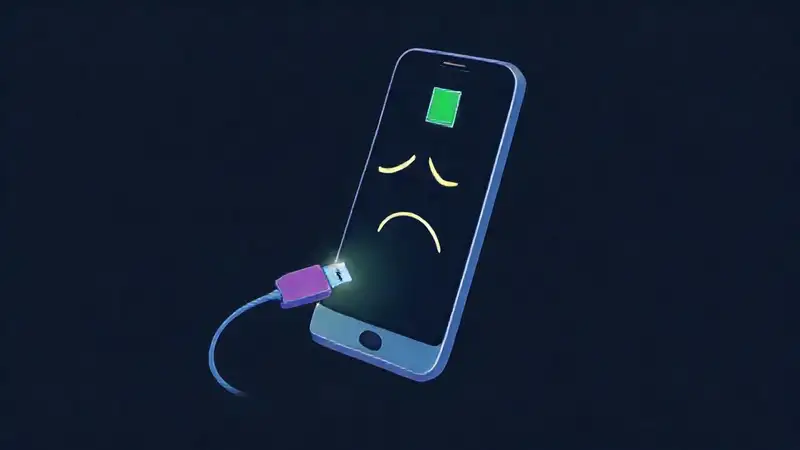 Un teléfono frustrado necesita ser cargado