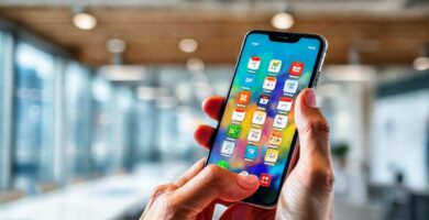 Un smartphone muestra una agenda vibrante