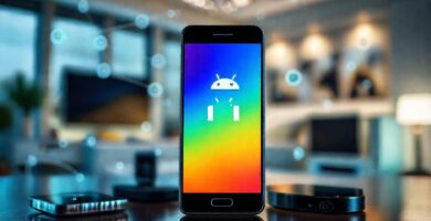 Un smartphone controla el hogar moderno