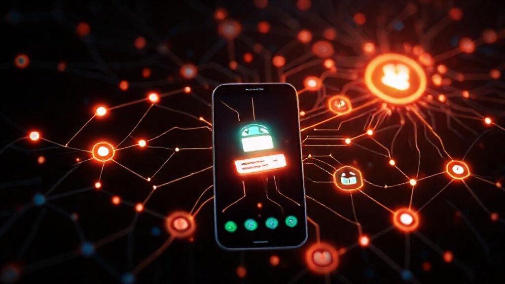 Red neuronal digital ilustra flujo de datos