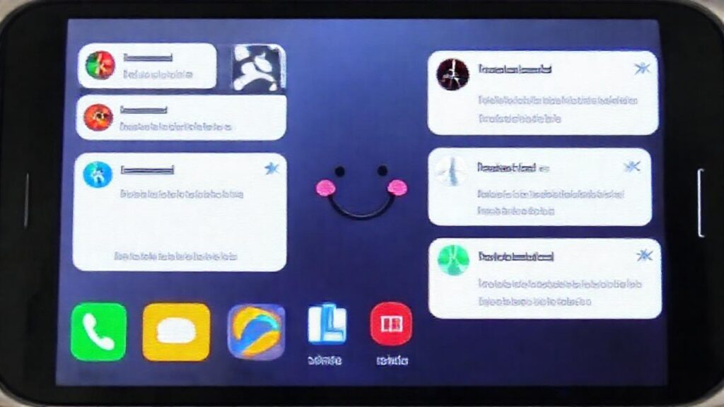 Una pantalla móvil tranquila y colorida