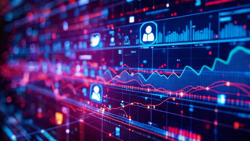 Redes digitales visualizan información futurista