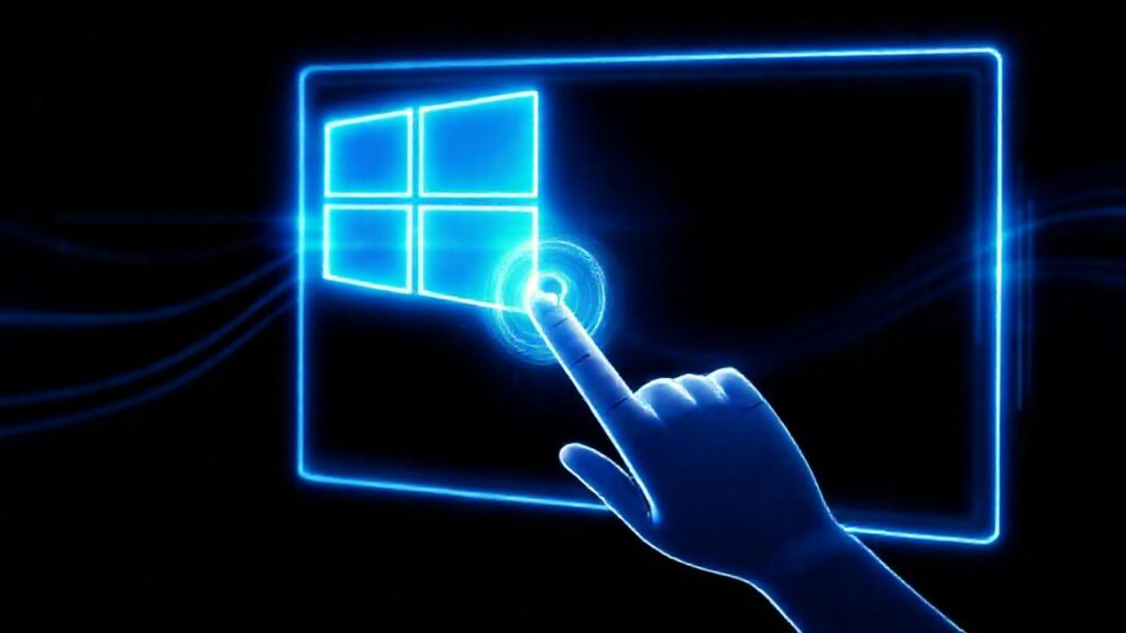 Interfaz digital azul con desbloqueo glitch