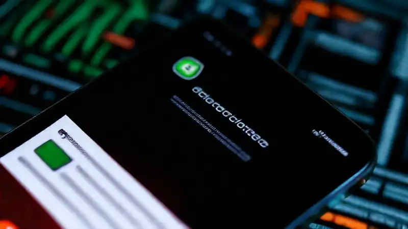El teléfono muestra actualización y advertencia