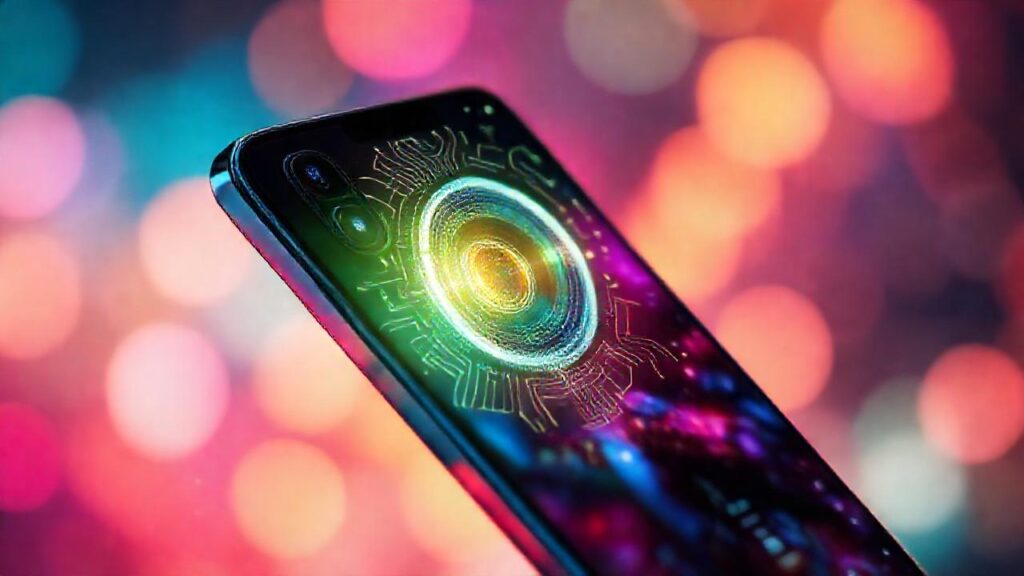 Smartphone futurista con inteligencia artificial