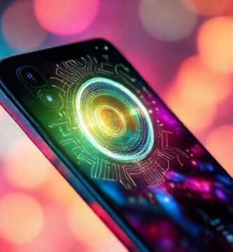 Smartphone futurista con inteligencia artificial