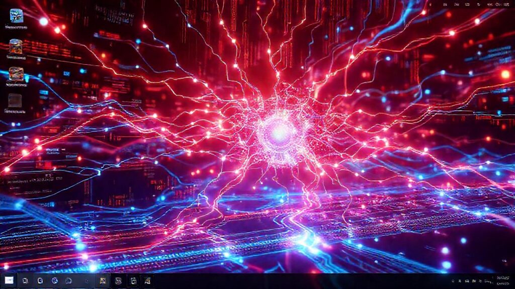 Interfaz futurista: tecnología digital brillante y dinámica