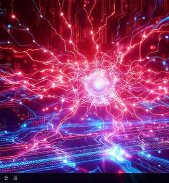 Interfaz futurista: tecnología digital brillante y dinámica