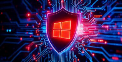 Protección digital futurista y alerta