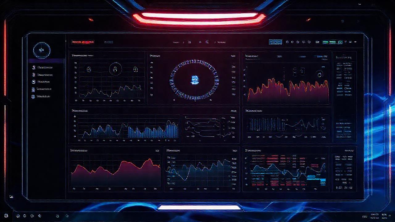 Interfaz técnica futurista y dinámica