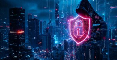 Ciudad futurista: hackers y seguridad digital