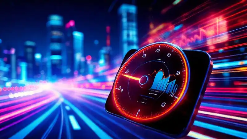 Datos digitales brillan en una ciudad futurista