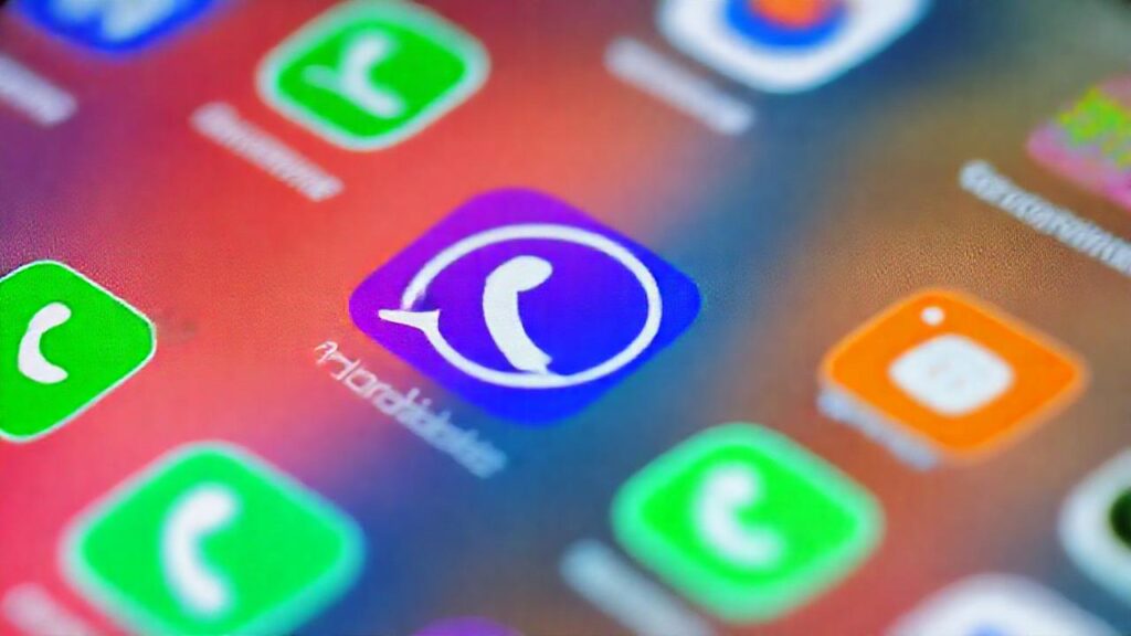 El smartphone muestra WhatsApp colorido y moderno