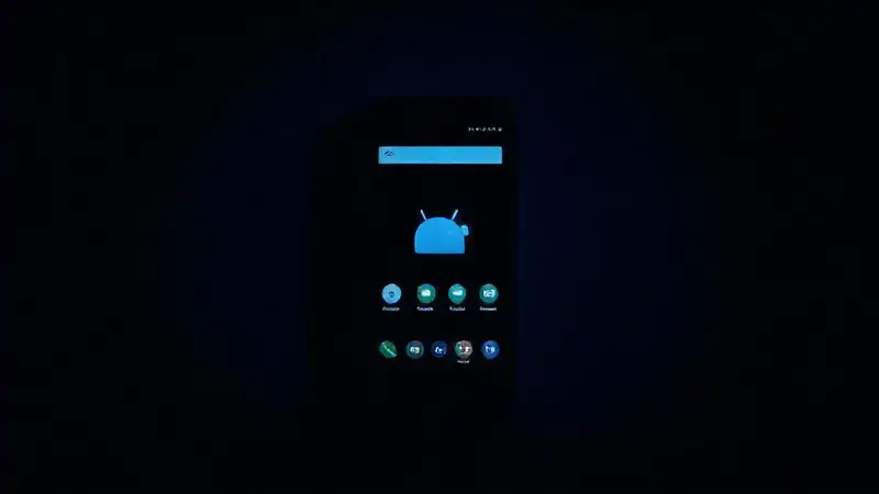 Un teléfono digital azul en la noche