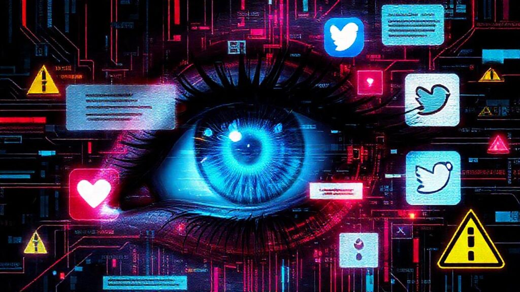 Un ojo cibernético anuncia un futuro digital sombrío