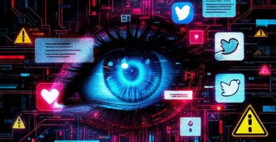 Un ojo cibernético anuncia un futuro digital sombrío