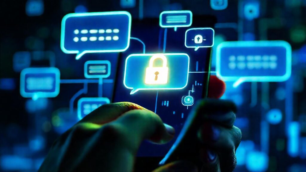 Seguridad digital en chat brillante