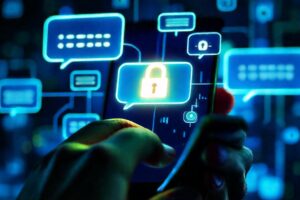 Seguridad digital en chat brillante