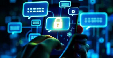 Seguridad digital en chat brillante