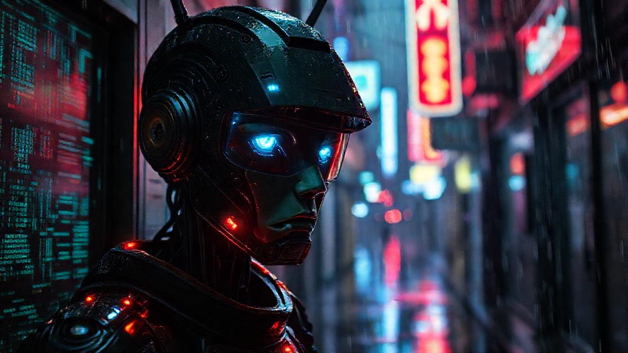 Un androide cibernético emite una atmósfera oscura