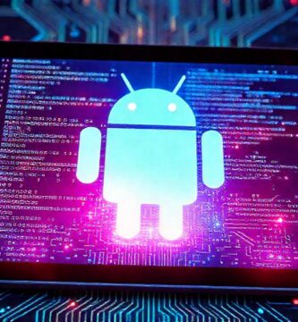 Interfaz digital futurista de Android brillante