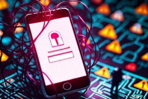 Amenaza digital en un smartphone