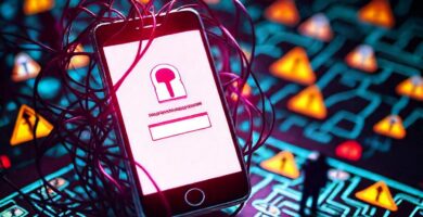 Amenaza digital en un smartphone